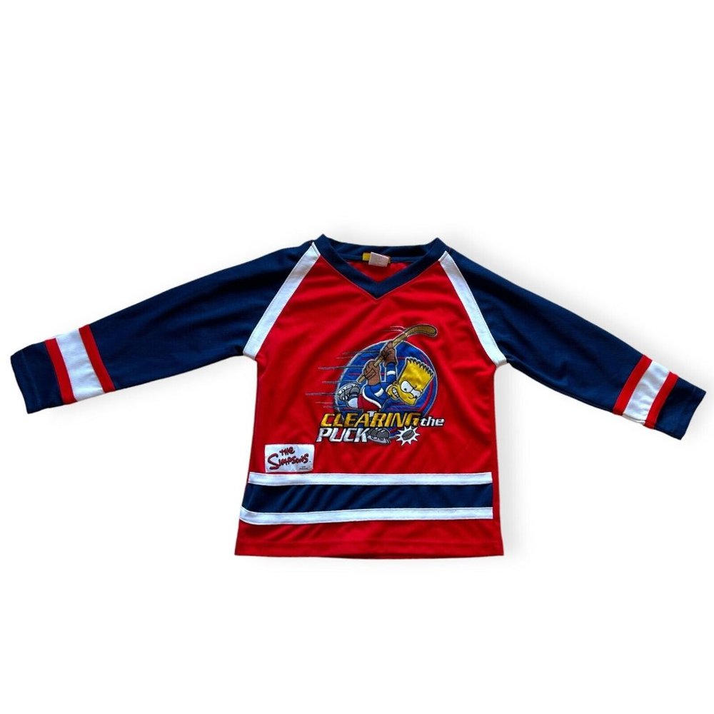 Bart Simpson Hockey Jersey 2006 youth Size Small Blue red white